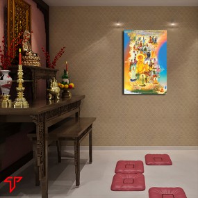 Tranh phật giáo tây phương tiếp dẫn a di đà